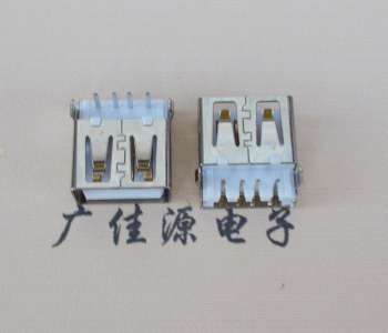 厚街镇USB母座接口 AF90度沉板1.9引脚4P插件白胶芯直边