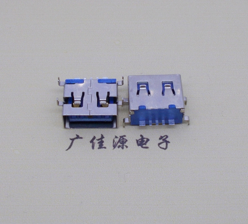 厚街镇沉板USB AF 5P大电流母座,无翻边四脚沉插板焊接