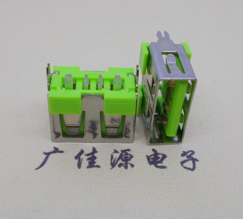 厚街镇usb立插母座 短体10.0绿色胶芯 快充大电流接口