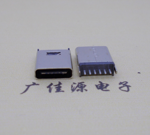 厚街镇直立式插板Type-C6p母座连接器高H=10.0mm