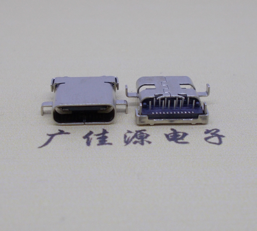 厚街镇卧式沉板usb 3.1 type-c24p母座,端前插后贴smt连接器