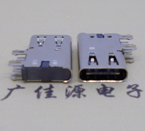 厚街镇侧插USB3.1接头座子.90度type-c母座.6p侧插连接器