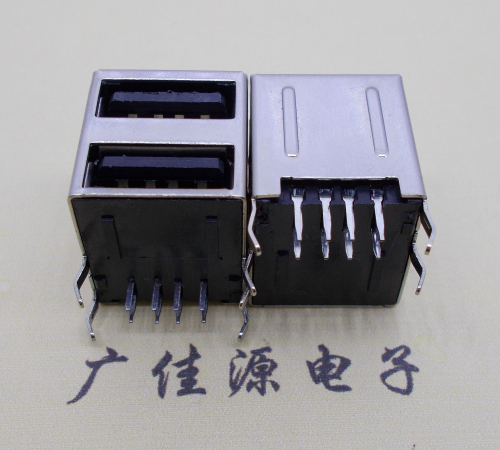 厚街镇 usb 2.0双层接口A母90°全包胶黑胶