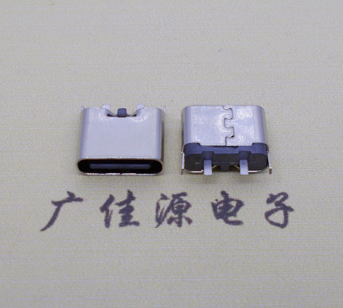 厚街镇铆合式type c2p母座两脚插板尾部带卡扣