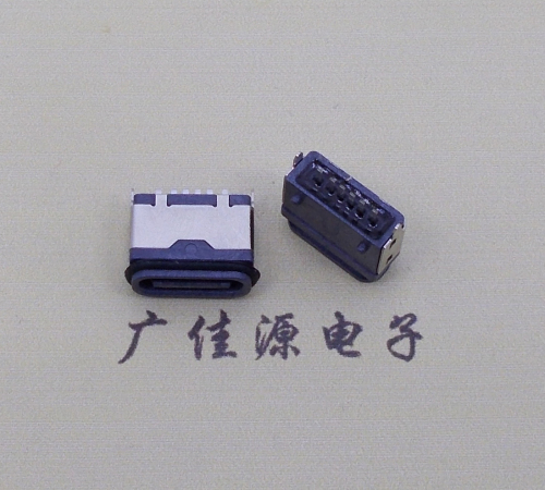 厚街镇usb type c6p防水立插母座两脚插带定位柱