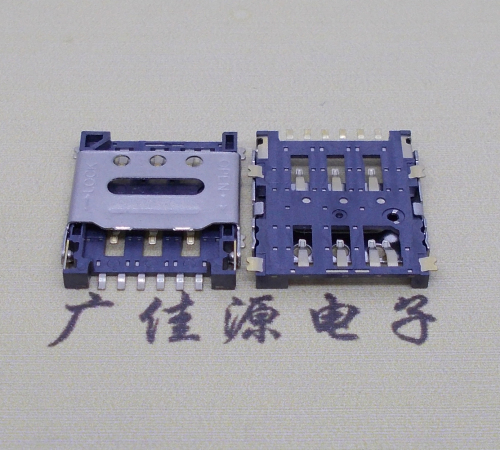 厚街镇掀盖手机卡座nano sim 1.5h 6pin超薄双用插卡贴片式