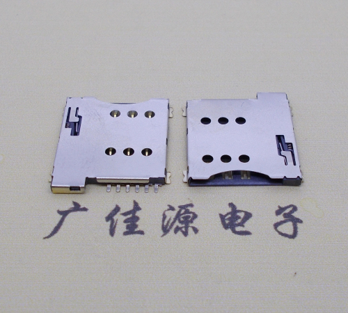 厚街镇手机自弹卡座 MICRO SIM 1.35H 6P PUSH卡座连接器