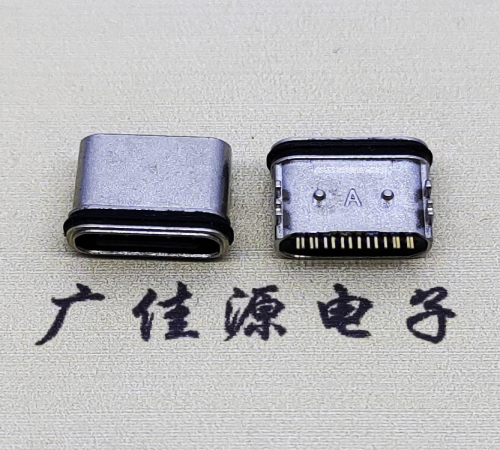 厚街镇防水卧式接口.TYPE-C16P座子.四脚插(带定位柱)铜壳设计